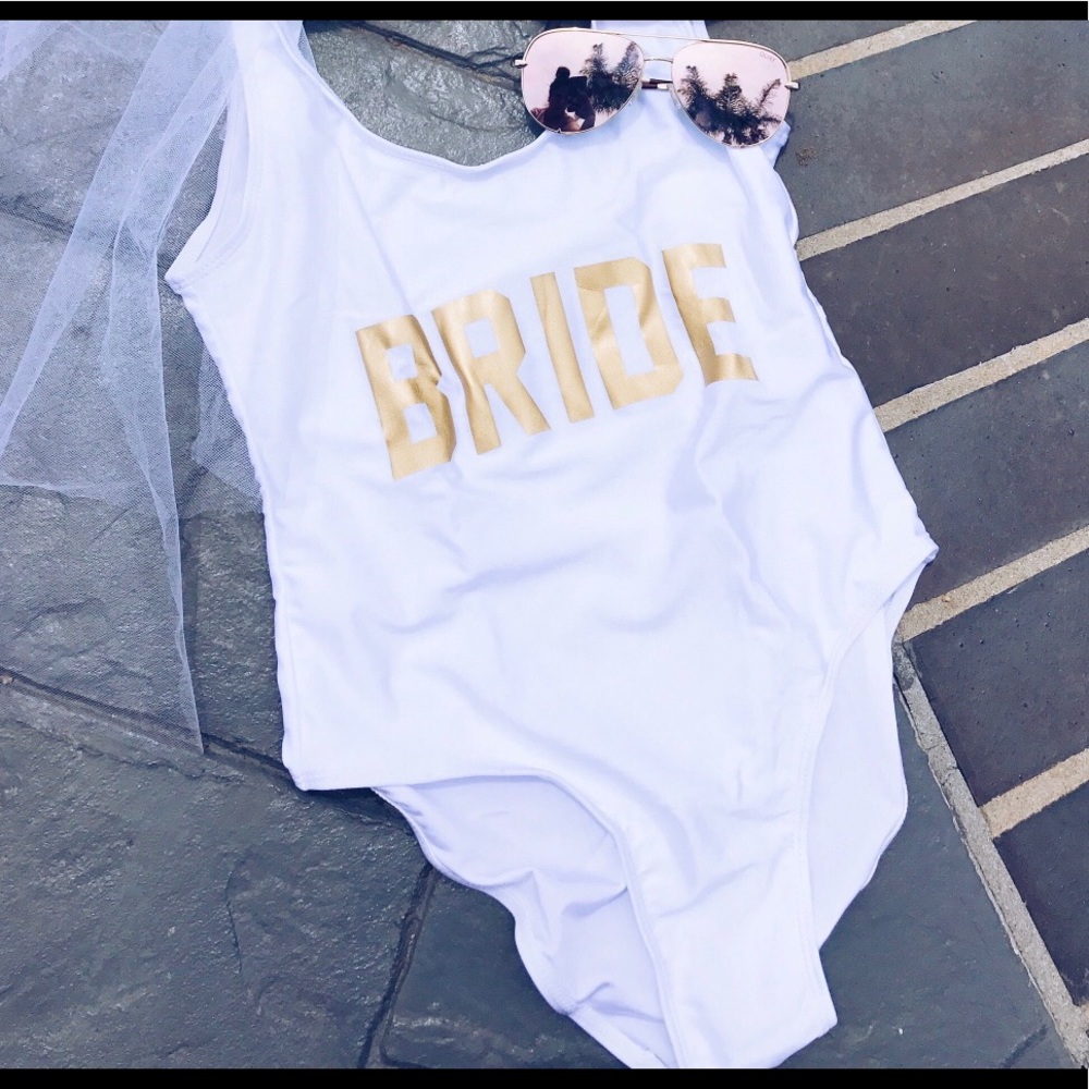 Bride one piece swimsuit bachelorette